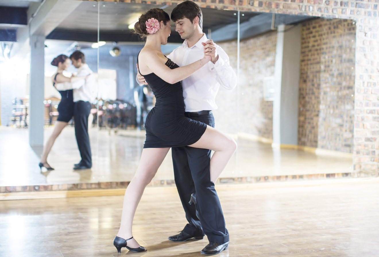 Couple enjoying a romantic dance lesson in Lakewood Ranch FL